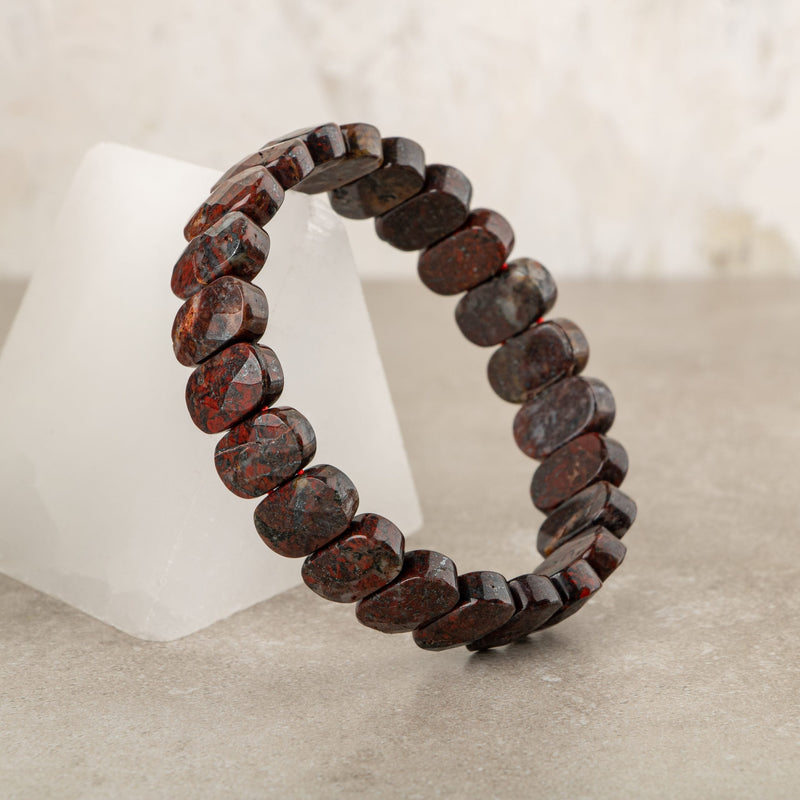 Dragon Jasper Doğal Taş Geniş Kesim Bileklik