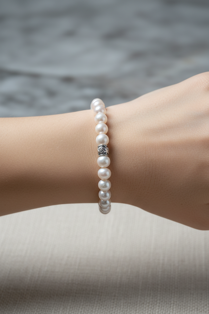 İnci 10mm Doğal Taş Bileklik - Görsel 2 - Safnaturel