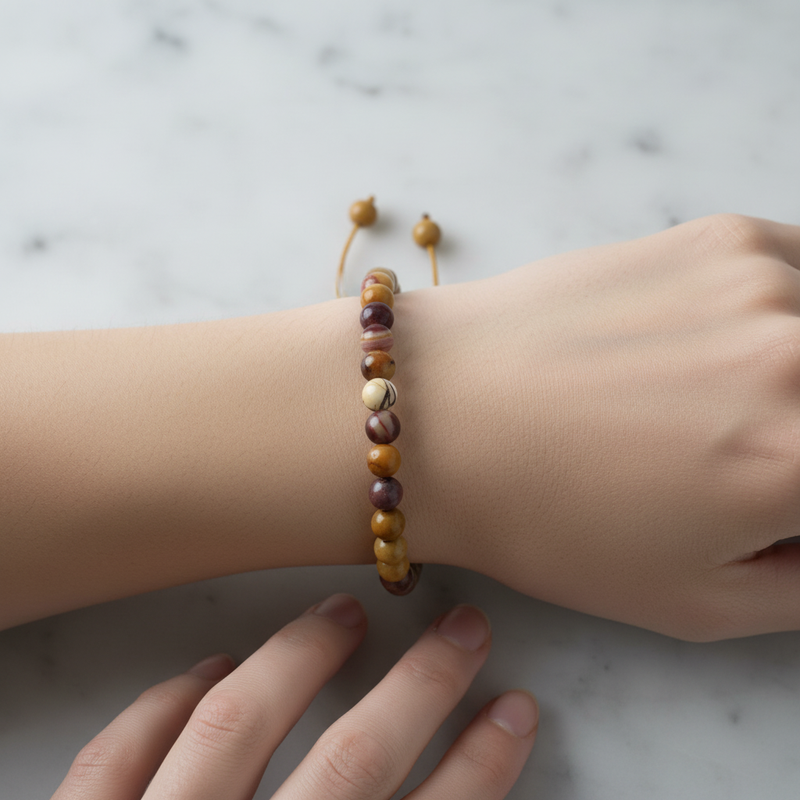 Sarı Jasper 6 mm Merdiven Kapama Doğal Taş Bileklik – El İşçiliği - Görsel 1 - Safnaturel