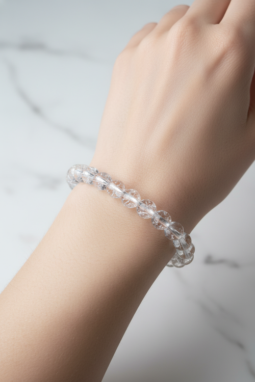 Kristal Kuvars 6mm Doğal Taş Bileklik - Görsel 1 - Safnaturel