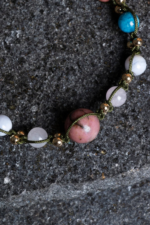 Sertifikalı Boğa Burcu Doğal Taş Makrome Bileklik