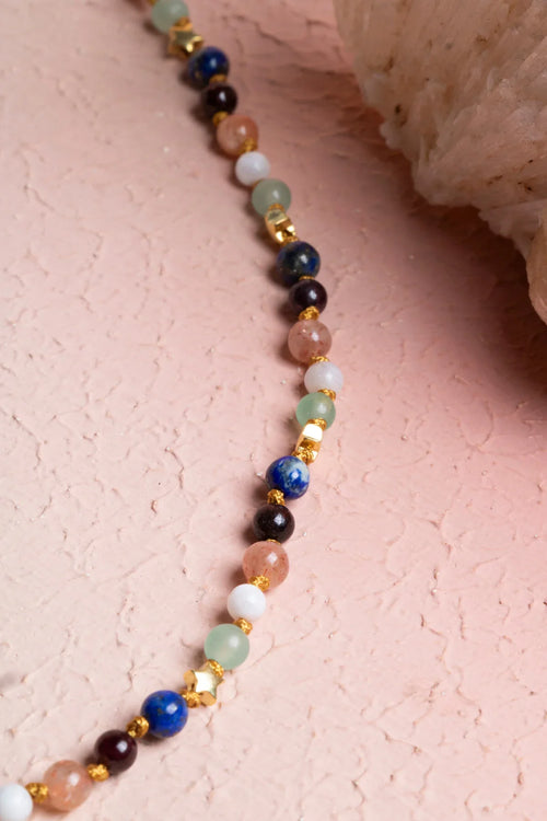 Sertifikalı İkizler Burcu Gümüş Yıldızlı Doğal Taş Kolye