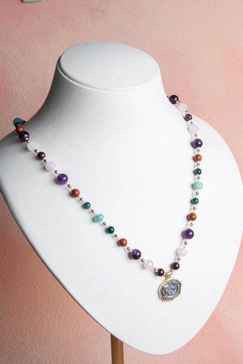 Sertifikalı Başak Burcu Doğal Taş Makrome Kolye