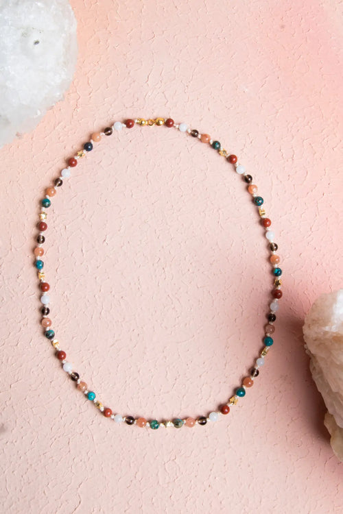 Sertifikalı Başak Burcu Gümüş Yıldızlı Doğal Taş Kolye