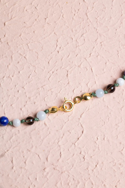 Sertifikalı Terazi Burcu Gümüş Yıldızlı Doğal Taş Kolye