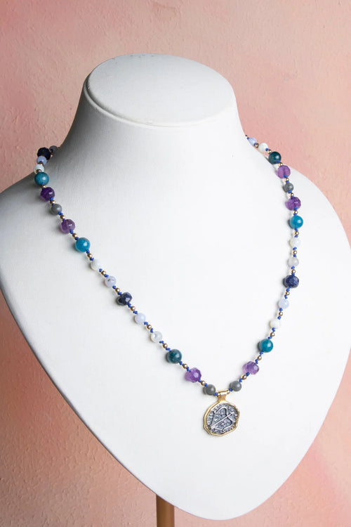 Sertifikalı Yay Burcu Doğal Taş Makrome Kolye