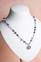 Sertifikalı Kova Burcu Doğal Taş Makrome Kolye