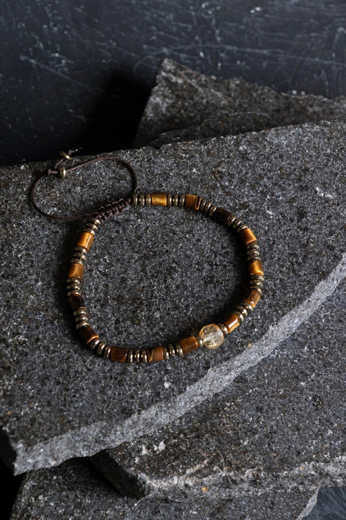 Sertifikalı Hematit – Kaplan Gözü – Sitrin Doğaltaş Makrome Bileklik