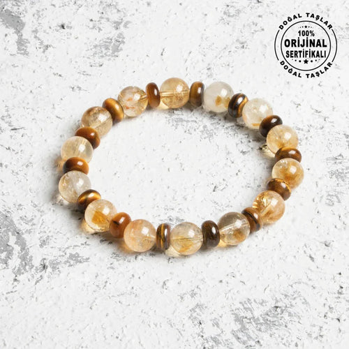 Sertifikalı Sitrin – Kaplan Gözü Doğaltaş Bileklik