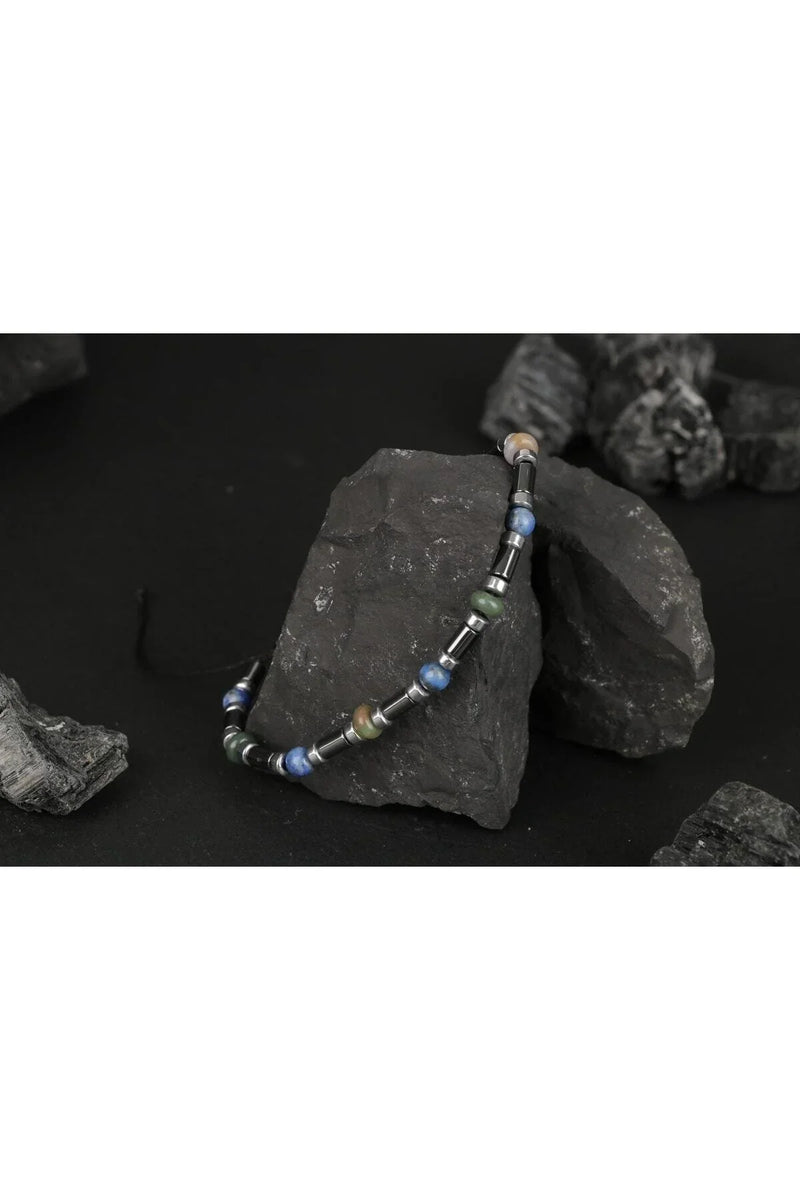 Hint Akik-Lapis Lazuli-Hematit Doğal Taş Bileklik - Görsel 4 - Safnaturel