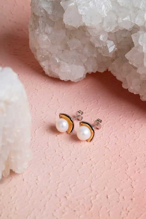 İnci Gümüş Doğal Taş Küpe