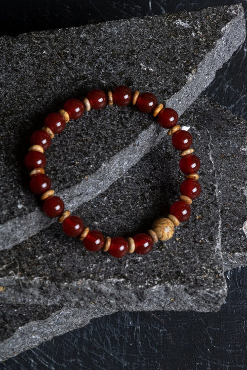 Kırmızı Akik – Odun Jasper Doğaltaş Bileklik