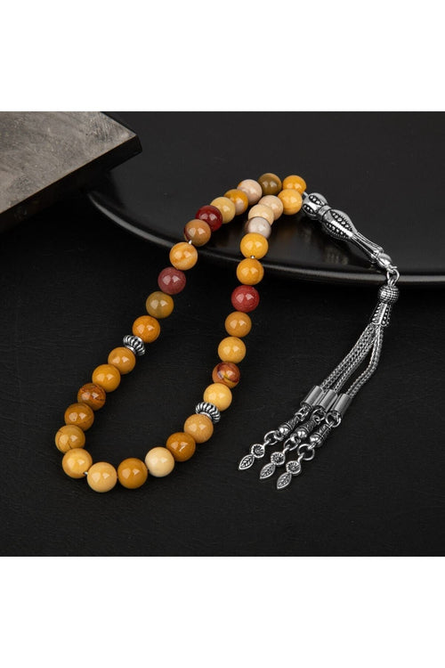 Sarı Jasper Doğal Taş Tesbih 33lük - 8mm