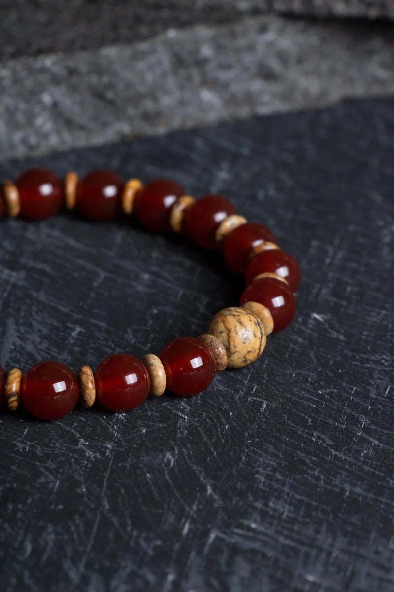 Kırmızı Akik – Odun Jasper Doğaltaş Bileklik - Görsel 1 - Safnaturel