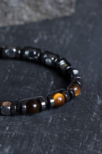 Sertifikalı Hematit – Kaplan Gözü Doğaltaş Makrome Bileklik