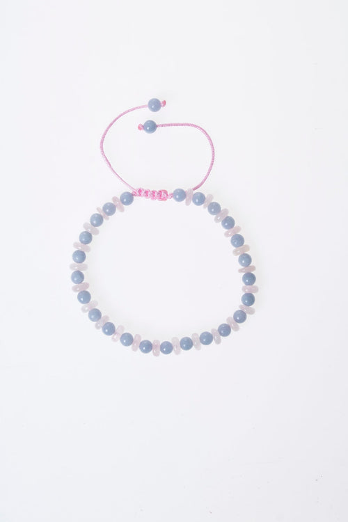 Sertifikalı Anjelit – Pembe Kuvars Doğaltaş Makrome Bileklik