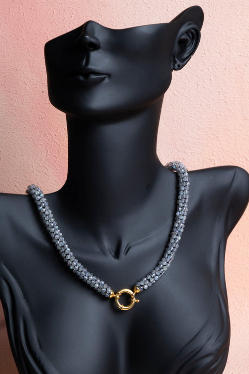 Sertifikalı El İşçiliği Örme Labradorit Kapama Doğaltaş Kolye