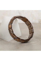 Bronzit Doğal Taş Balık Sırtı Geniş Kesim Bileklik