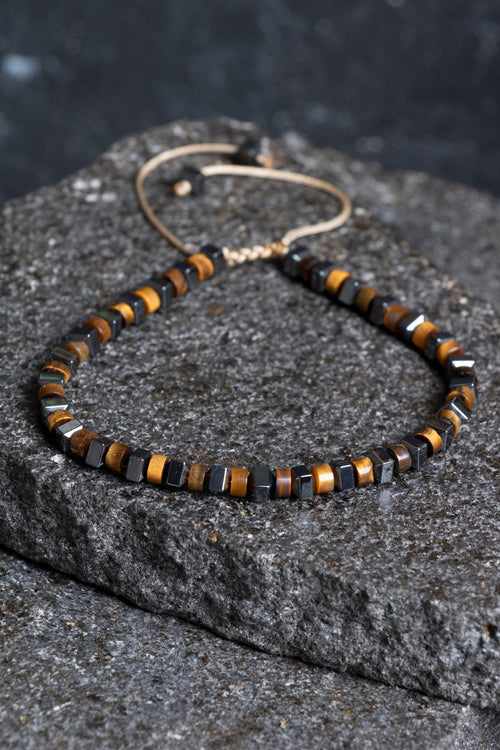 Sertifikalı Kaplan Gözü – Hematit Doğaltaş Makrome Bileklik