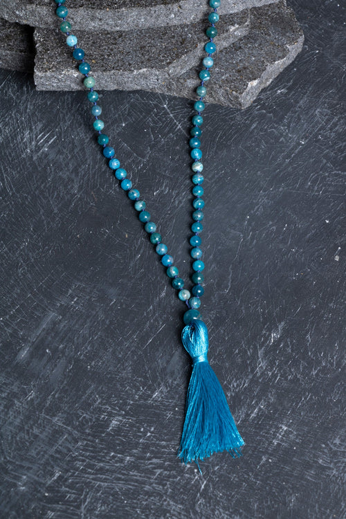 Sertifikalı Apatit Doğal Taş Kolye Tesbih 99luk - 6mm (SK:209)