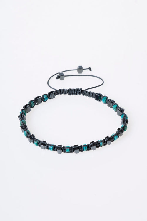 Sertifikalı Turkuaz – Hematit Doğaltaş Makrome Bileklik