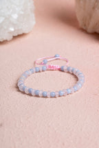 Sertifikalı Anjelit – Pembe Kuvars Doğaltaş Makrome Bileklik