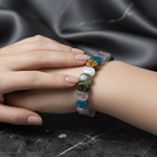 Balık Burcu Doğal Taş Bileklik – Akuamarin, Ametist, Kaplan Gözü, Labradorit, Mavi Apatit, Pembe Kuvars & Yeşim