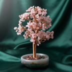 Pink Quartz – Agate Natural Stone Wire Wrapped Tree – Safnaturel (491 gr)