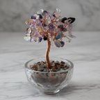 Fluorite Natural Stone Glass Bowl Wire Wrapped Tree – Safnaturel (157 gr)
