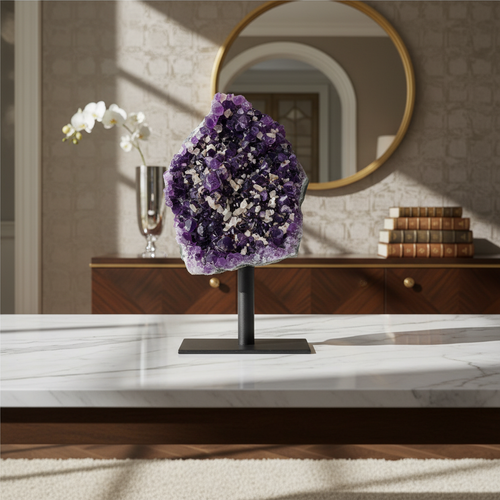 Ametist Doğal Taş Standlı Ham Parça – Safnaturel (506 gr)