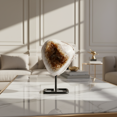 Sitrin Doğal Taş Standlı Ham Parça – Safnaturel (1627 gr)