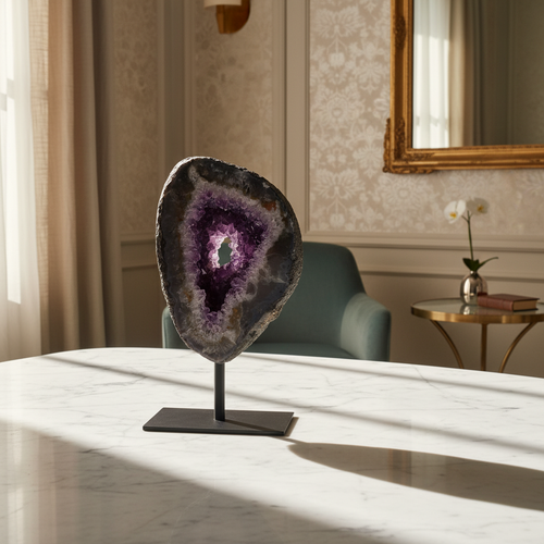 Ametist Doğal Taş Standlı Ham Parça – Safnaturel (2179 gr)