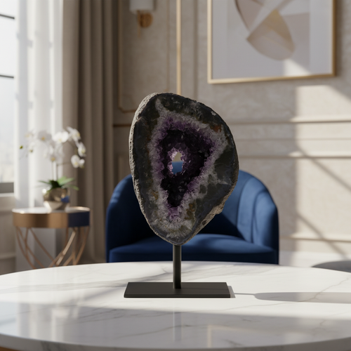 Ametist Doğal Taş Standlı Ham Parça – Safnaturel (2179 gr)