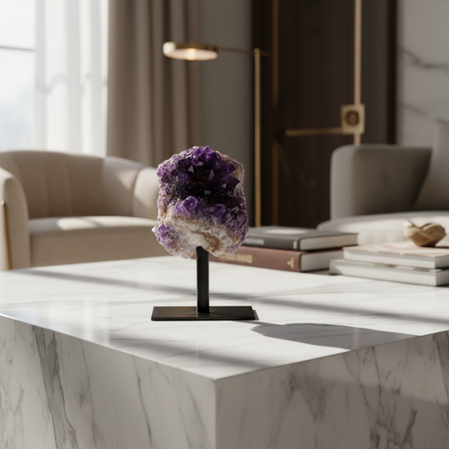 Ametist Doğal Taş Standlı Ham Parça – Safnaturel (367 gr)