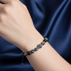 Obsidyen, Hematit Zirkon Aparat Doğal Taş Makrome Bileklik