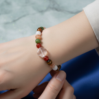 İkizler Burcu Doğal Taş Bileklik – Ay Taşı, Güneş Taşı, Kaplan Gözü, Kırmızı Akik, Pembe Kuvars ve Yeşim