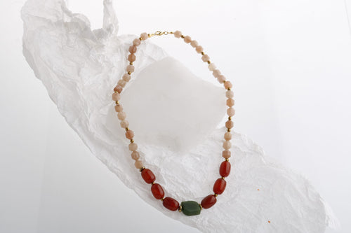 Peru, Akik Güneş Taşı Doğal Taş Kolye