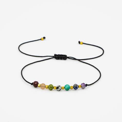 Çakra-Jasper-Yeşim-Amazonit-Lapis Lazuli-Güneş Taşı-Ametist-Ay Taşı Doğal Taş Bileklik