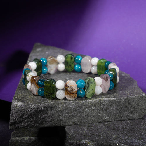 Balık Burcu Bileklik Ametist, Ay Taşı, Mavi Apatit, Yeşim