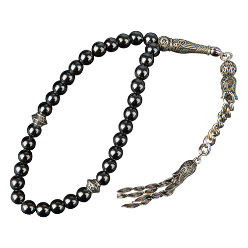 Hematit Doğal Taş Tesbih 33lük - 6mm