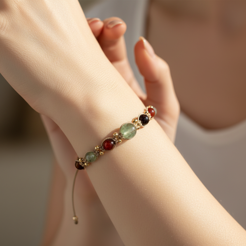 Oğlak Burcu Doğal Taş Makrome Bileklik