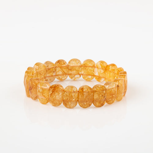 Sitrin Doğal Taş Geniş Kesim Bileklik