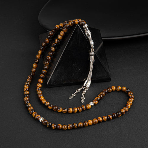 Kaplan Gözü Doğal Taş Tesbih 99luk - 6mm