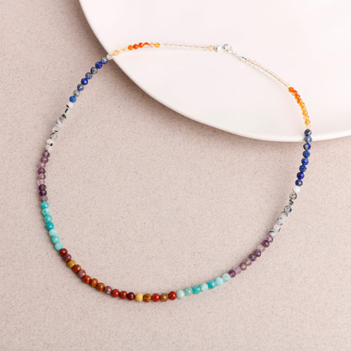 Çakra Kolye Amazonit, Ametist, Jasper, Karnelyan Akik, Lapis Lazuli