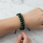 Yeşil Kanbaba Jasper 8mm Çift Sıra Makrome Doğal Taş Bileklik - Görsel 1 - Safnaturel