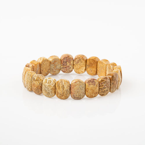 Fosil Mercan Doğal Taş Geniş Kesim Bileklik