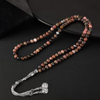 Rodonit Doğal Taş Tesbih 99luk - 6mm