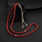 Kırmızı Akik Doğal Taş Tesbih 99luk - 6mm