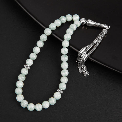 Mavi Larimar Doğal Taş Tesbih 33lük - 8mm