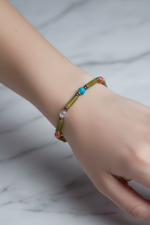 Yeşim ve İkizler Burcu Doğal Taş Bileklik - Görsel 1 - Safnaturel